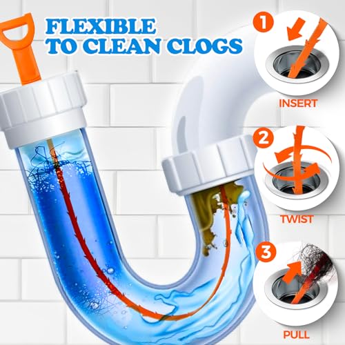 Image of zaa 5 Pcs Bathtub & Shower Drain Hair Catcher, 2 Pack Silicone Collapsible Drain Protector and Drain Cover with 3 Snake Drain Clog Removers, for Pop-Up and Regular Drains of Tub, Shower, Bathroom
