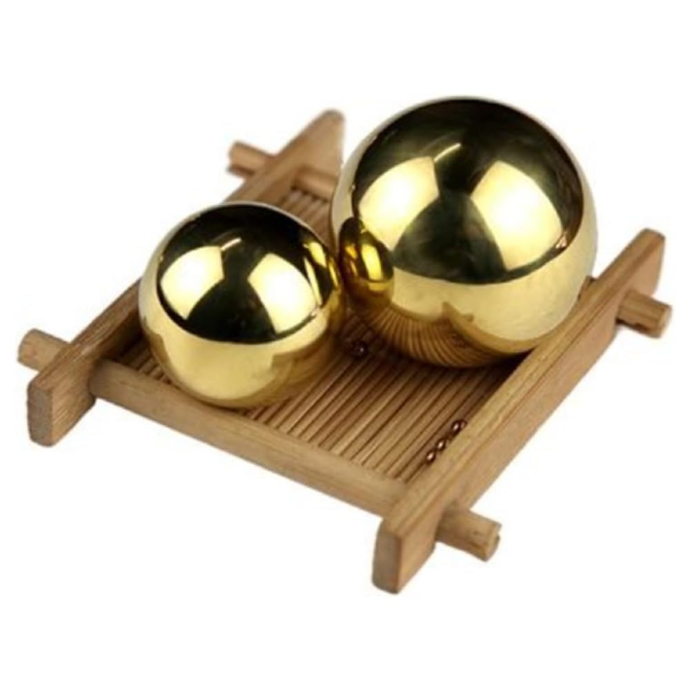 Fjlzko Red-Black 1Pc H62 Brass Balls 20-60Mm, Solid Polished Brass Spheres For Diy, Models, Plumbing, And Decoration (40Mm)