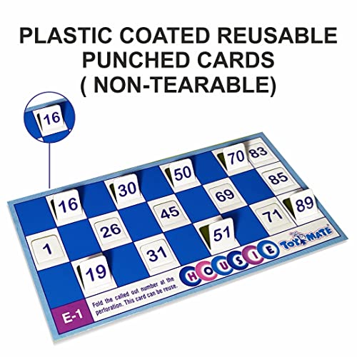 Image of toymate HOUSIE Pack of 24 Reusable Cards- Family Fun Game for Small Gathering- No pins or Pencils Required