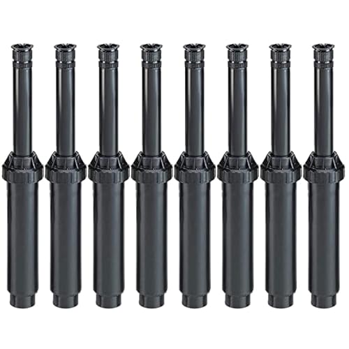 Suinga 15 x ASPERSOR DIFUSOR emergente de riego 10 cm, Alcance 5.2 Metros con tobera VAN18, Negro