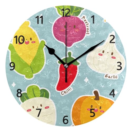 SoreSore(ソレソレ)掛け時計 置き時計 壁掛け時計 時計 インテリア 連続秒針 かわいい 北欧 おしゃれ 円型 部屋飾り リビング プレゼント ギフト 贈り物 野菜 人参 カボチャ かわいい 星柄