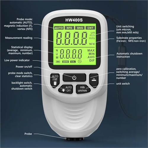 Medidor digital de espesor de pintura automotriz miniatura 3