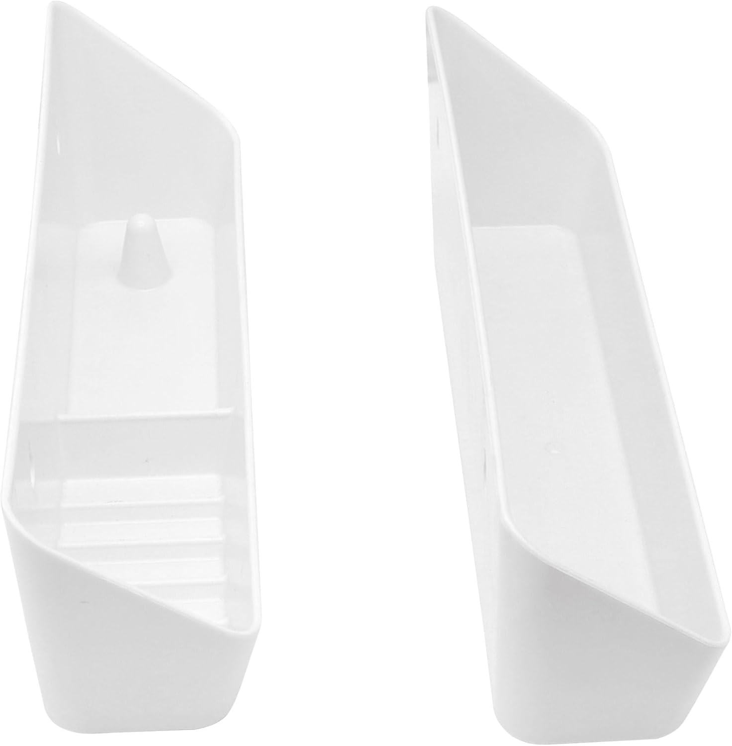 11 inch Tip Out Sink Tray, 2 Pack Molded Sink Front Tip-Out Trays with Mounting Screws, Pull Out Shelf Home White Organizer, White (11 inch)