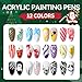 Born Pretty 12 Colors Nail Art Pens Set,3D Nail Point Graffiti Dotting Pen Acrylic Paint Pens Point Liner Pen Drawing Painting Quick Dry Nail Markers for DIY Nails Art Beauty Adorn Manicure Tools