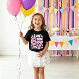 Weripoah I was 6 Now Im 7 Decorations Shirt for Girls 7th Funny Birthday Shirts Girl Six Seven Shirt for Kids(Black,130)