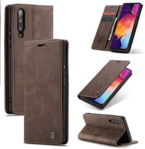 UEEBAI Wallet Case for Samsung Galaxy A71, Premium PU Leather Case Vintage Matte Wallet Flip Cover [Card Slots] [Magnetic Closure] Stand Function Folio Shockproof Full Protection - Black