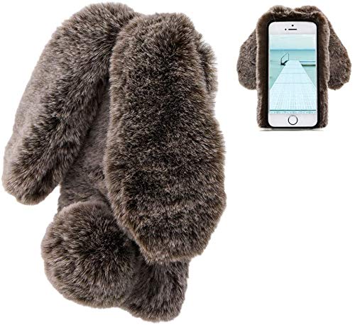 Plüsch Handyhülle Für IPhone 14 Pro – Flauschig, Mit Handseil, Stoßfest, Braunes Leopardenmuster