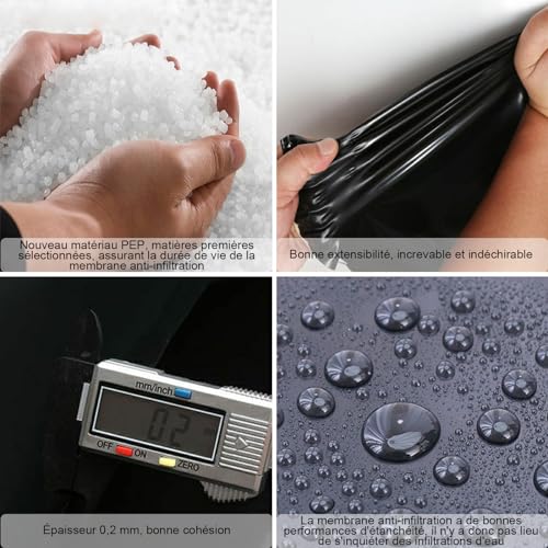 Bâche imperméable pour étangs avec isolation robuste de 0,2 mm