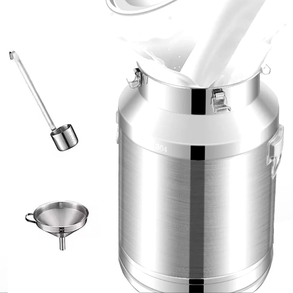 Yiustldd 201 stainless steel barrel, fermenter milk barrel, large-capacity oil storage barrel and grain storage container,5L