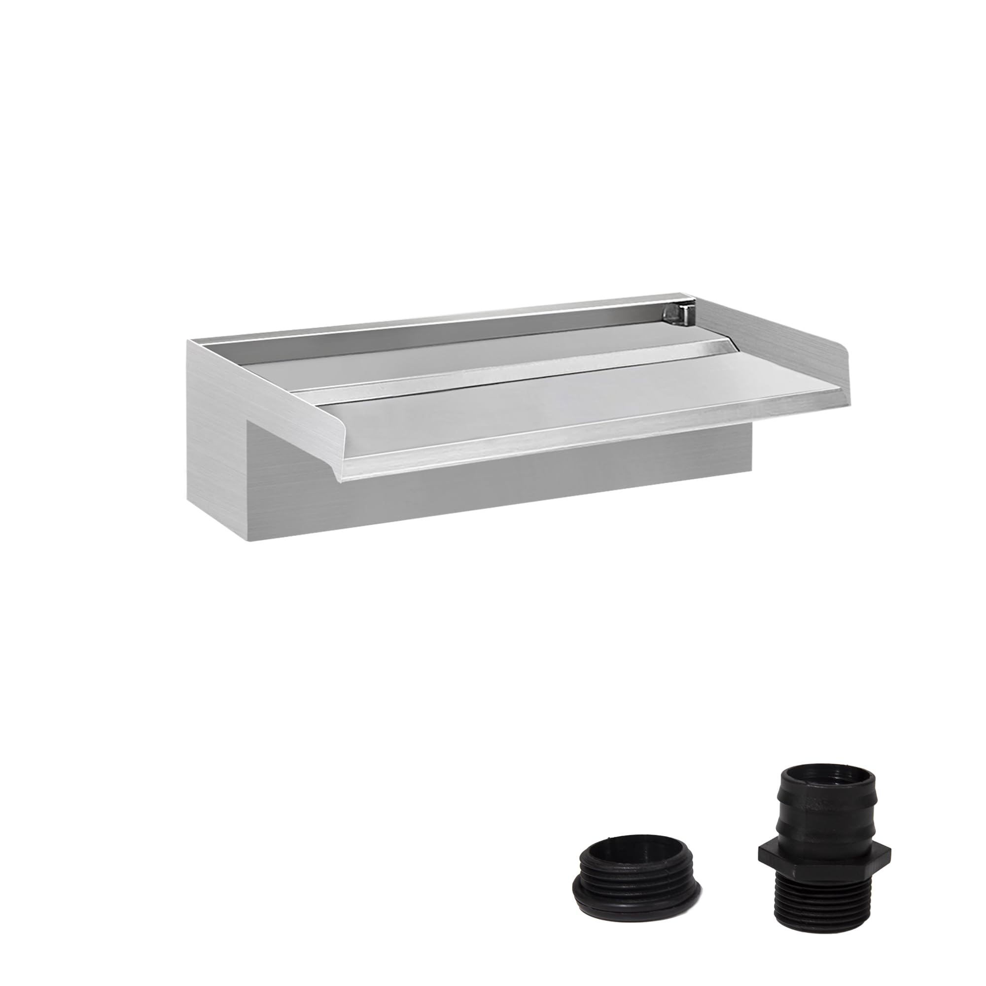 Gargouille en acier inoxydable avec large plate-forme fluide, convient pour les étangs de jardin, les terrasses, les piscines et les caractéristiques d'eau (15 cm)