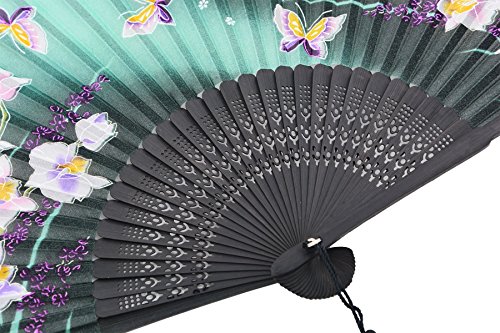 Amajiji 8.27" Women Folding Fan Hand Fan,Chinease/Japanese Vintage Retro Style NQE (HQJ-1001)