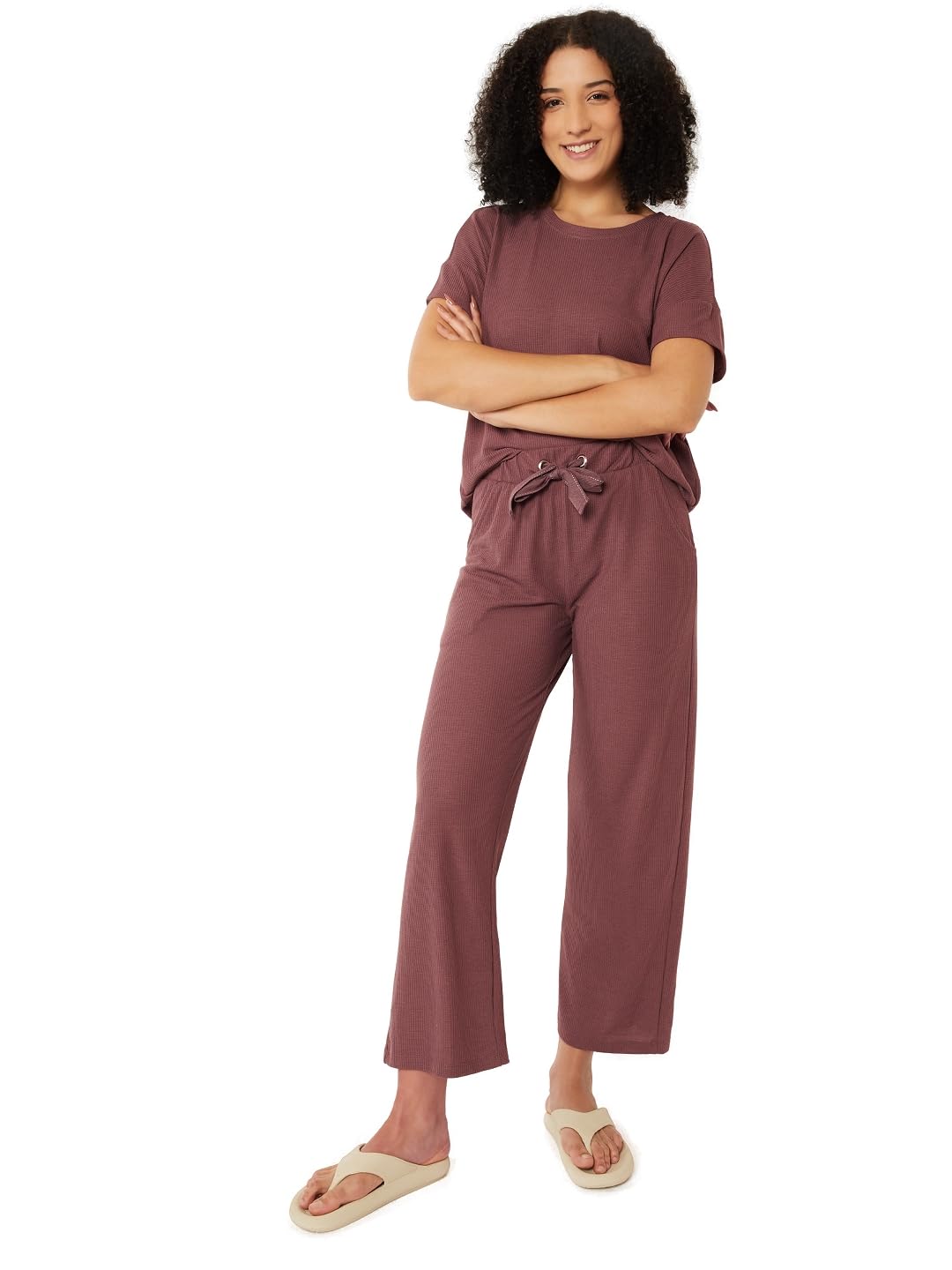 Women Knitted PJ Set (Purple_XXL)-image-18