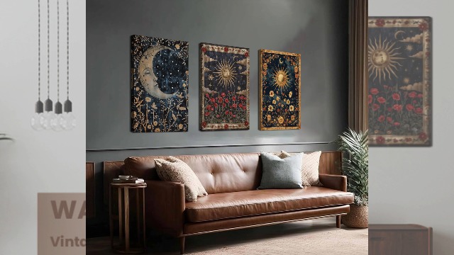 Amazon.com: Dark Sun and Moon Celestial Wall Art Spiritual Gothic