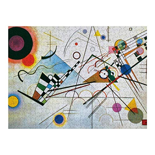 Hunnry Composition VIII by Wassily Kandinsky Jigsaw Puzzle 1000 pièces pour Adultes et familles Puzzle Classique Fine Motif Photo Puzzle Art Collection 50 x 75 cm Cover