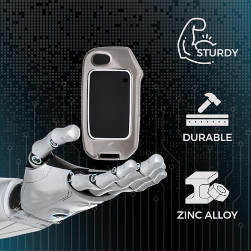 Image of KEYCEPT Metal Key Cover Compatible with Kia Seltos | Sonet | Carens 3 Button Flip Key. (Cover).