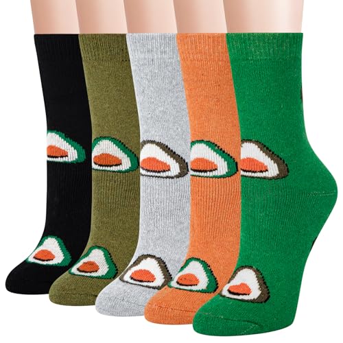 YSense Snug 5 Pares Colorido Calcetines Invierno de Lana Para Mujer, Calcetines Térmicos Cálidos, Multicolor