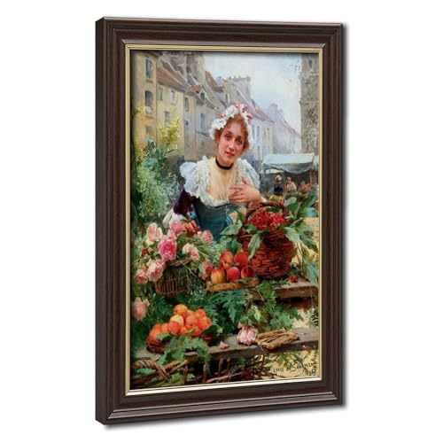 The Flower Seller Louis Marie De Schryver toile imprimée 20x30 cm