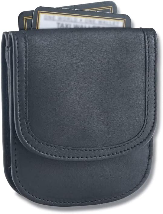 Taxi Wallet® TW14-SADDLE BLACK - Soft Leather, Compact, Front Pocket Folding Wallet - For Cards, Coins, Bills, ID (Men & Women)