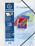 Exacompta 55188E 25er Pack Einschlagmappe KreaCover. Aus Kunststoff DIN A4 mit 2 Gummizügen und 3 Klappen transparent Sammelmappe Dokumentenmappe ideal für Büro und Schule