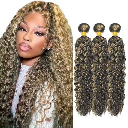 20 22 24 Inch Color #27 Bundle P1B27 Loose Deep Wave Human Hair Bundles Two Tone #1B Mixed With #27 Bundles Human Hair Weave Honey Blonde Deep Wave Bundle