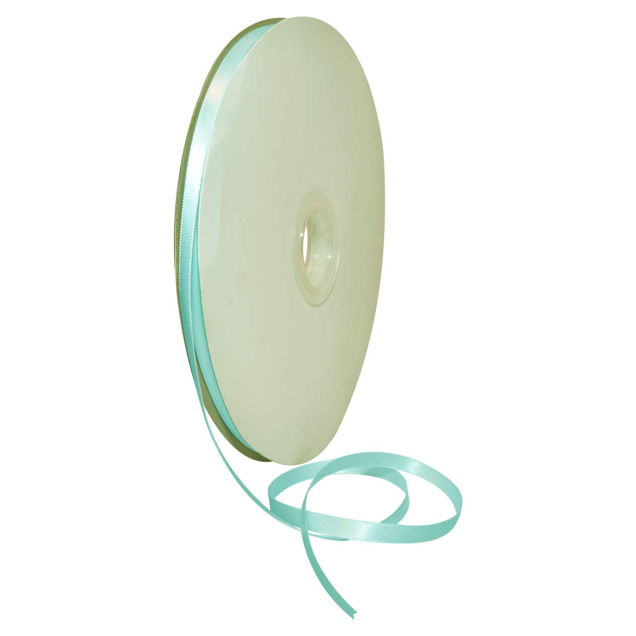 Ruban de satin double face bleu clair mercerie rubanerie pour décoration mariage