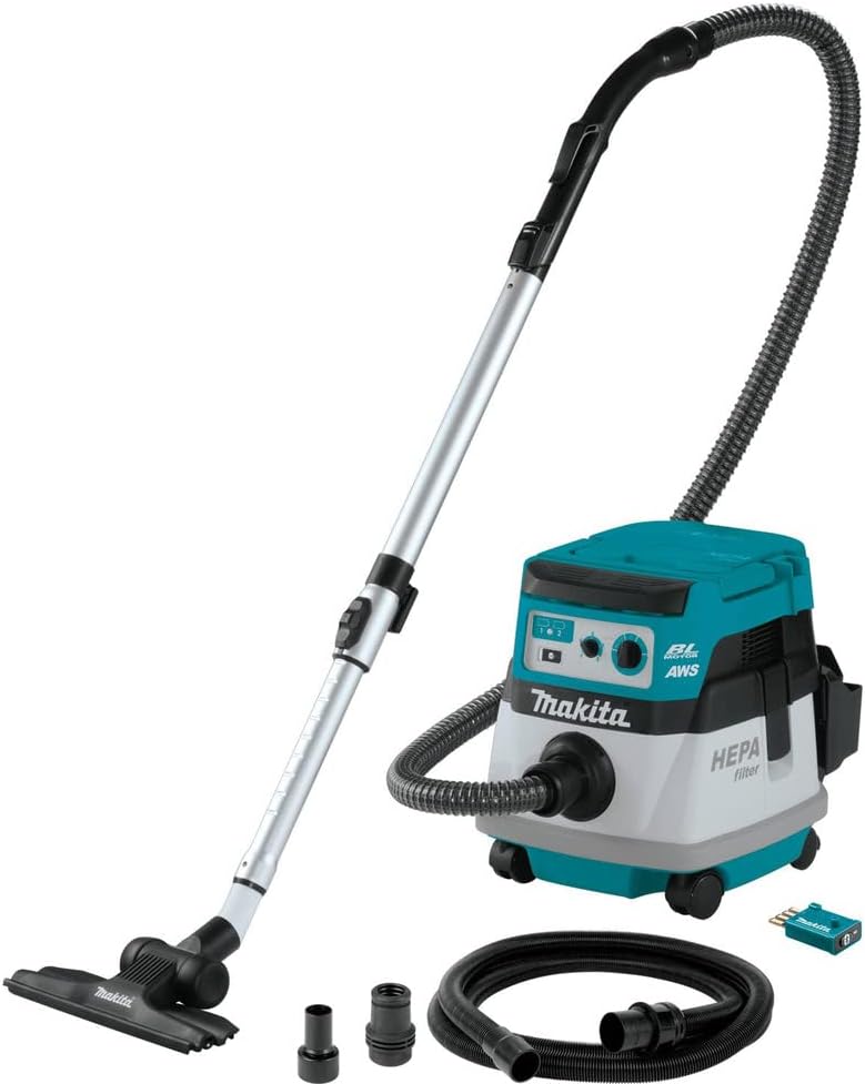 Makita XCV22ZU 36V (18V X2) LXT® Brushless 2.1 Gallon HEPA Filter Dry Dust Extractor/Vacuum, AWS®, Tool Only
