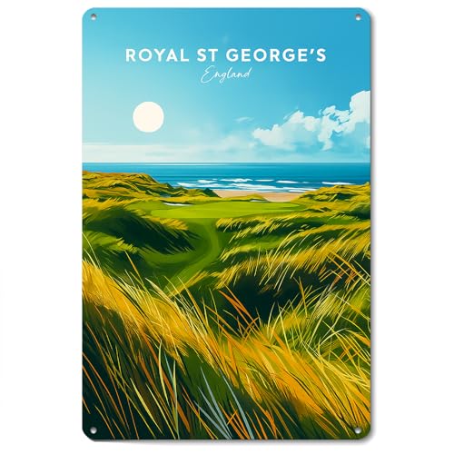 Royal St Georges Golf Wall Decor Retro Metal Sign Poster for Garage Man Cave Bathroom Bedroom Farm Inspirational Popular Wall Art 8x12 Inch Signs Posters