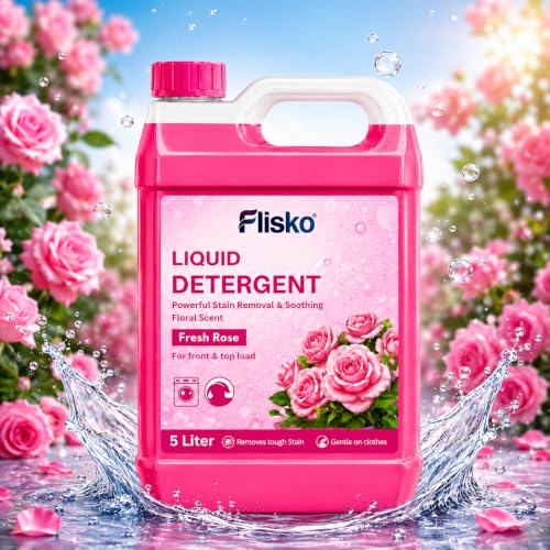 Image of Liquid Detergent 10 Litre (2 x 5 L) | Powerful Stain Removal | Rose & Lavender Fresh Fragrance | Gentle on Clothes | For Front & Top Load Washing Machines