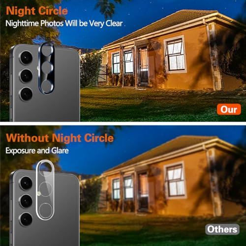 WNABZZER for Samsung Galaxy S24 Privacy Screen Protector, 2X Anti Spy Tempered Glass Film + 2X Camera Lens Protector, [Fingerprint Unlock] [28° Anti-Peep] [Installation tools] [Zero Bubble] Black/Dark Shield for Galaxy S24 by WNABZZER - Used condition - Image 4