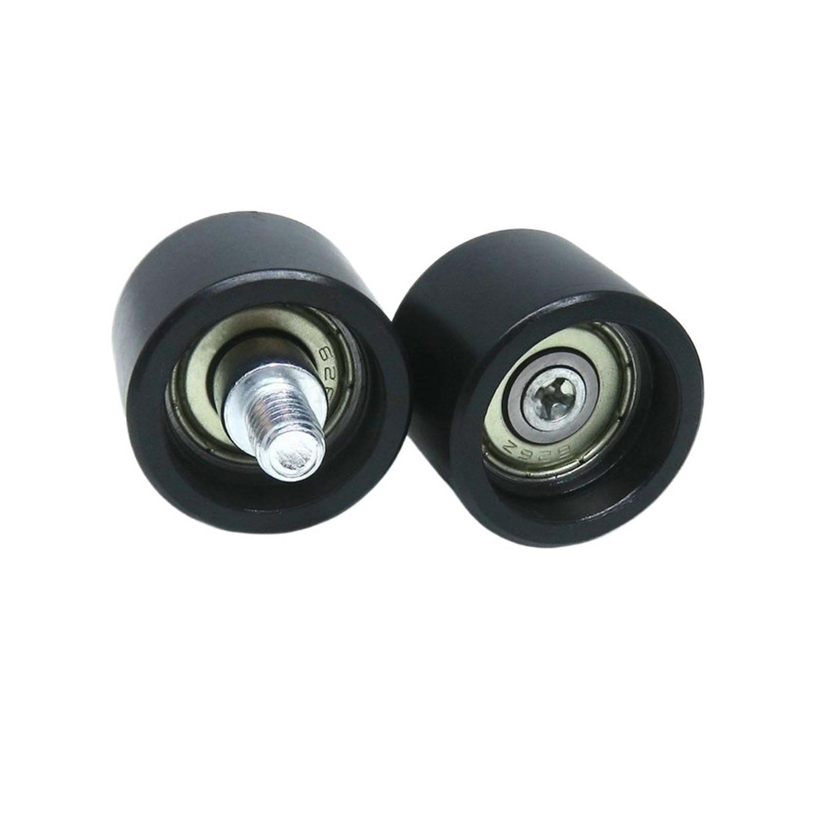 FQJYXWEWL 2 Pieces 25mm Diameter POM Bearing Wheel Pulley with M6 Screw BS62625-18C1L8M6 25mm OD Wrapped Nylon External Thread line Roller