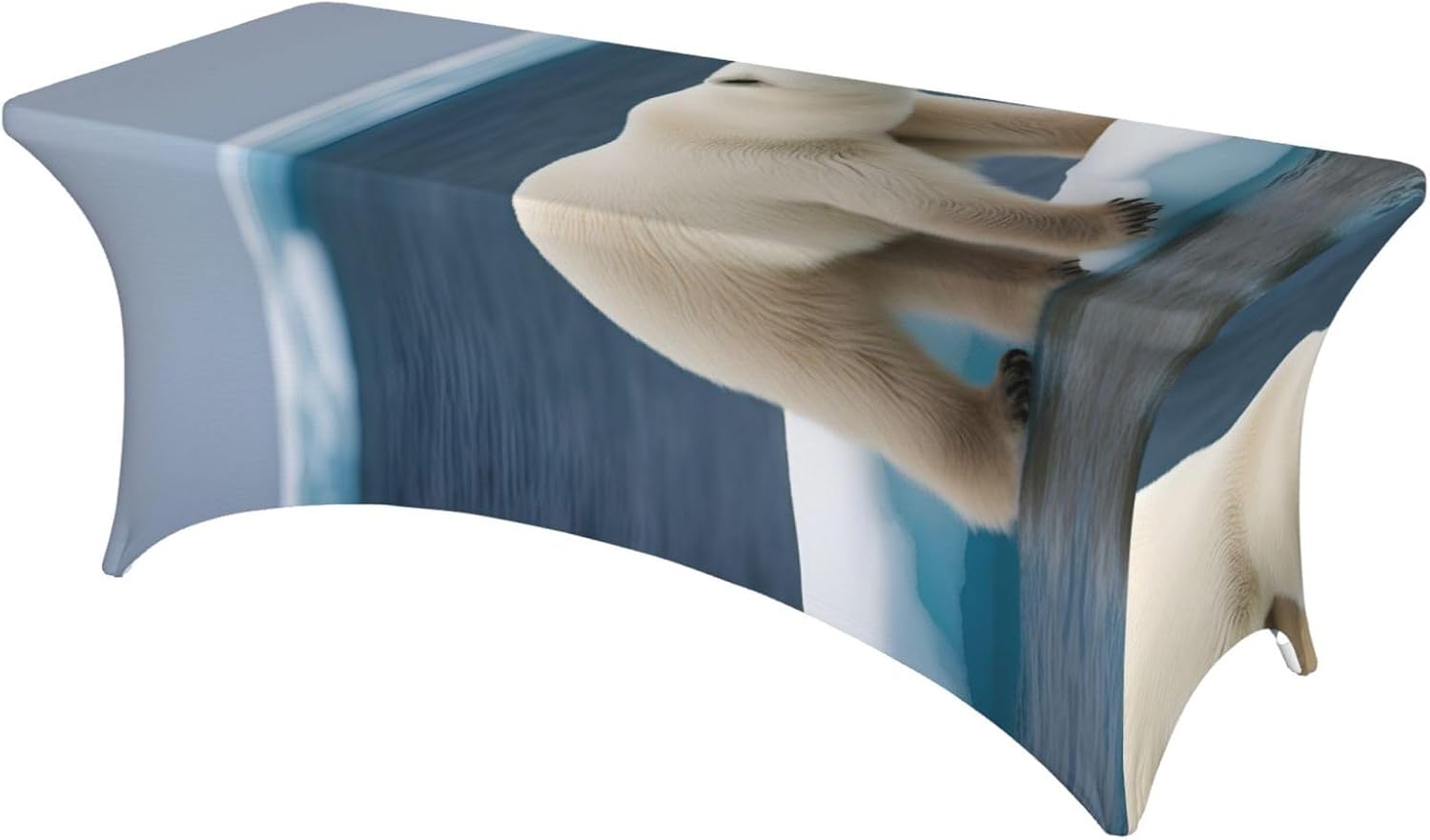 Polar Bear Print Table Cover Rectangular Tablecloth for 6-Foot Tables for Wedding Banquets Outdoor