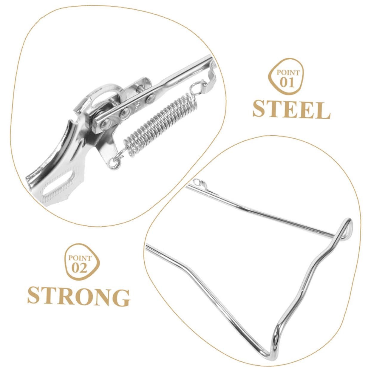 Homoyoyo Cavalletto Bici Doppia Gamba in Acciaio, Argento, Sostituzione | Design Speciale, Lavorazione Fine, Supporto Laterale, Due Gambe, Antiusura