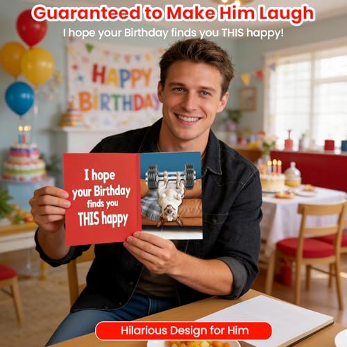 mountova Funny Birthday Card with Sound & Motion, Hilarious Dog Design – Happy Birthday Gift for Sons, Men, Friends & Family — view 3