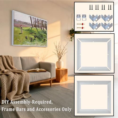 HUACANVAS DIY Metal 36x48 Canvas Frame,0.9" Deep Floater Frame,Silver by HUACANVAS - Used condition - Image 2