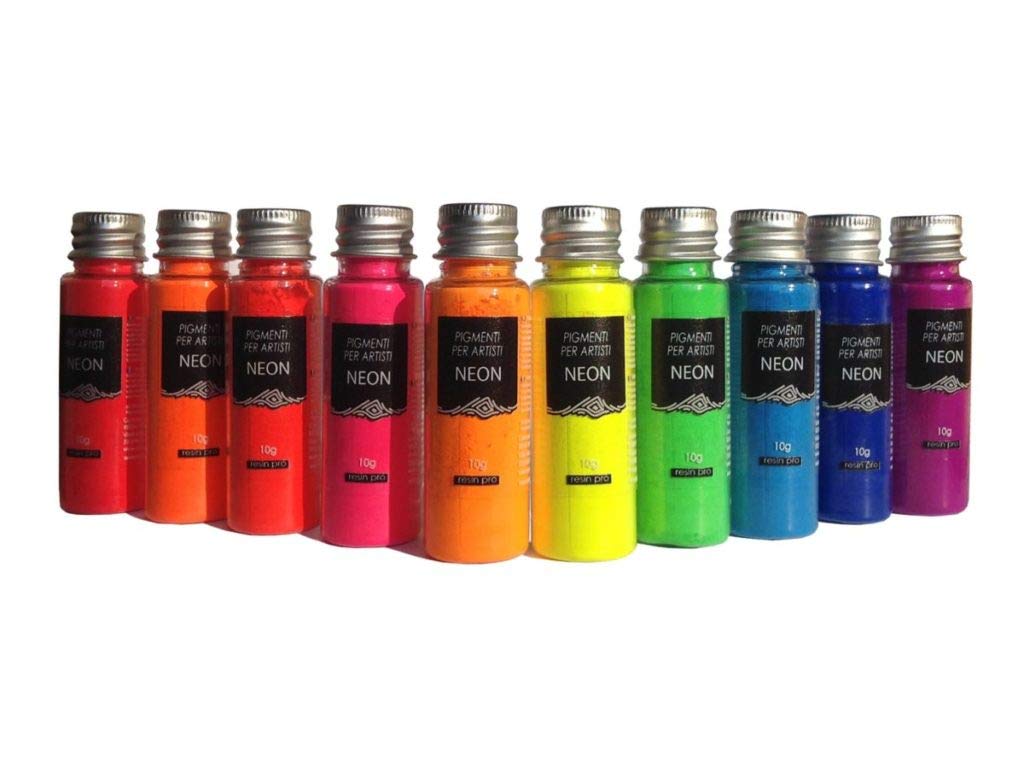 Resin Pro Durchsichtiges Epoxidharz für Kunst, 1,6 kg, Set mit Neon-Pigmenten und runder Leinwand, ideal für pour paint
