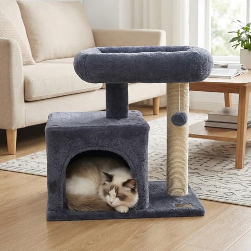 Árbol para gatos pequeño 19.5 pulgadas con poste de sisal miniatura 2