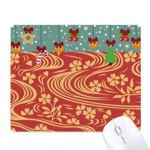 Alfombra de ratón navideña con flor de la cultura japonesa roja para regalo