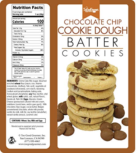 Too Good Gourmet Batter Cookies, Soft-baked to Perfection in 2 Scrumptious Flavors, Chocolate Chip Cookie Dough, Brownie Batter Cookies Variety Pack of 3, 6oz Boxes