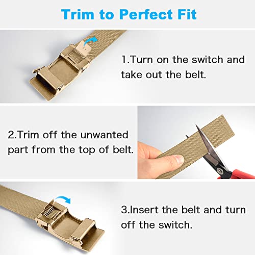 Image of DOOPAI Belt Men, elastic golf belts for men, 2 Pack Nylon Ratchet Belt Mens Belts Casual, Adjustable Trim to Fit