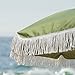 AMMSUN 7ft Patio Umbrella with Fringe Outdoor Tassel Umbrella UPF50+ Premium Steel Pole and Ribs Push Button Tilt, Sage Green