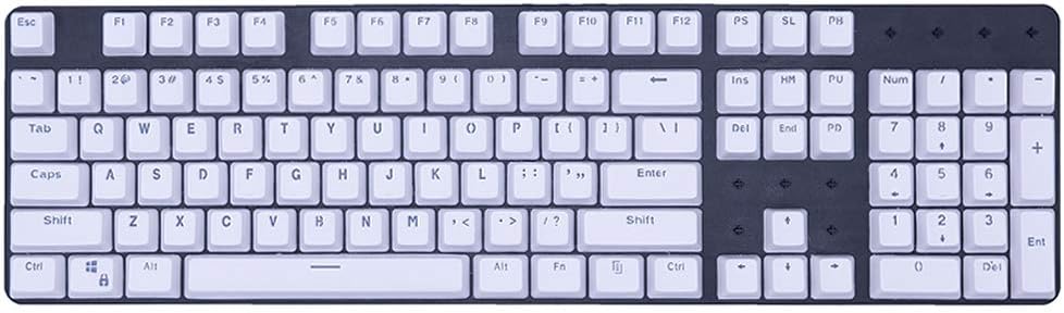 104Key PBT Doubleshot Keycaps Backlit Shine Through OEM Profile Keycap Set for 87/104 MX Switches Mechanical Keyboard(White)