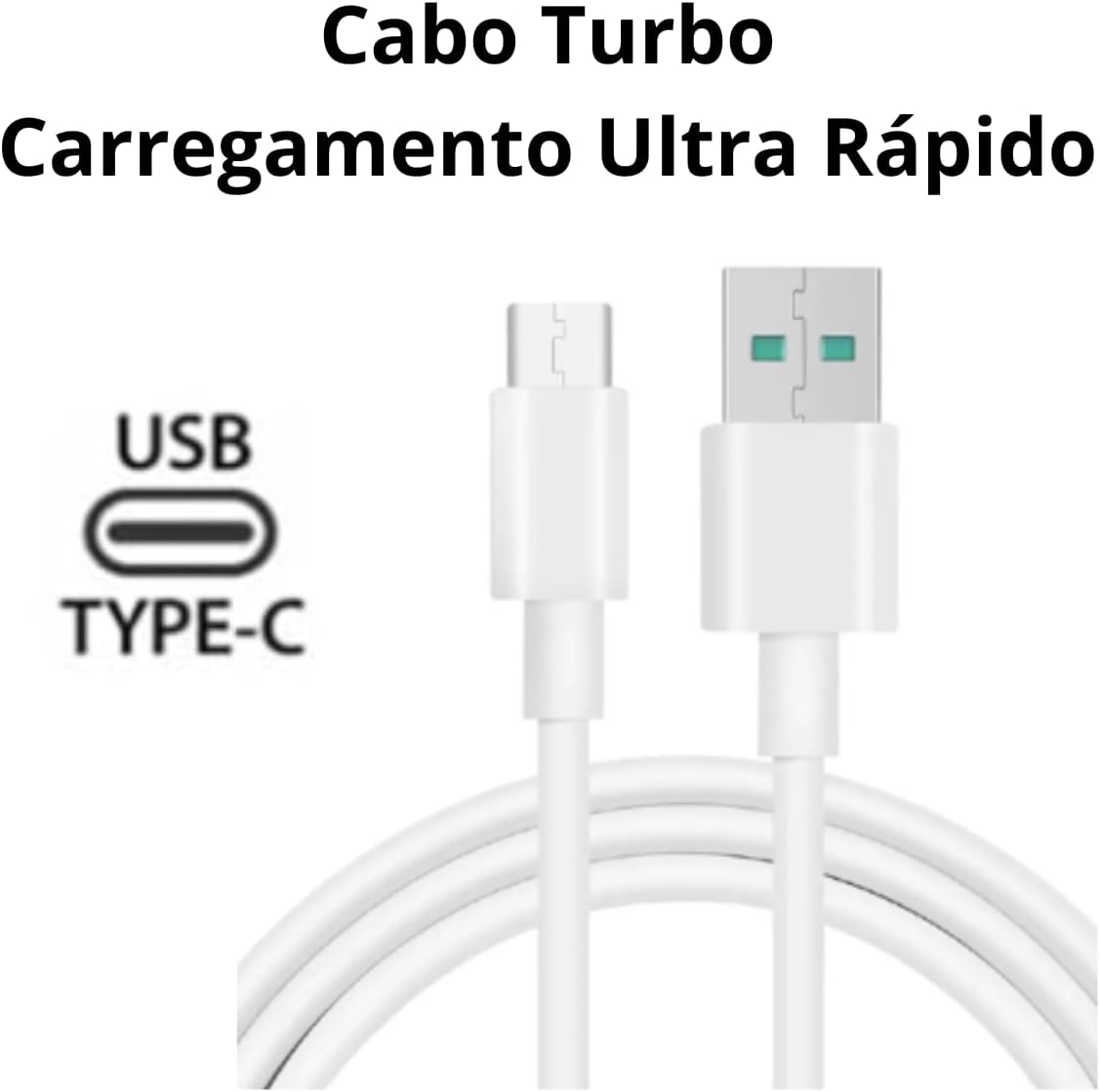 Cabo Turbo USB Tipo C Carregamento Rápido Cabo de Dados Reforçado Compatível Para Android Marca Bella Mallu