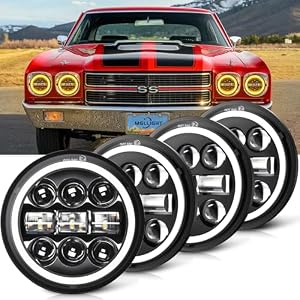 MGLLIGHT 5.75 Inch LED Halo Headlights for Classic Muscle Cars