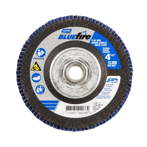 Norton 77696090086, BlueFire Norton Flap Discs R884P, 4-1/2 x 5/8-11 (Pack of 20 pcs)
