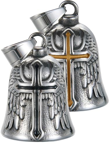Image of Motorcycle Bell Guardian Angel Charm - Weather-resistant Good Luck Gremlin Bells With Gift Box, Legend Card, Keychain