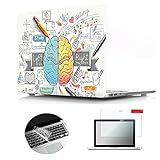 Se7enline Compatible with MacBook Pro 13 inch Case A1278 with CD-ROM 2010/2011/2012 Laptop Fashion Design Pattern Hard Shell Protective Case&Keyboard Cover Skin&Screen Protector,Left Right Brain