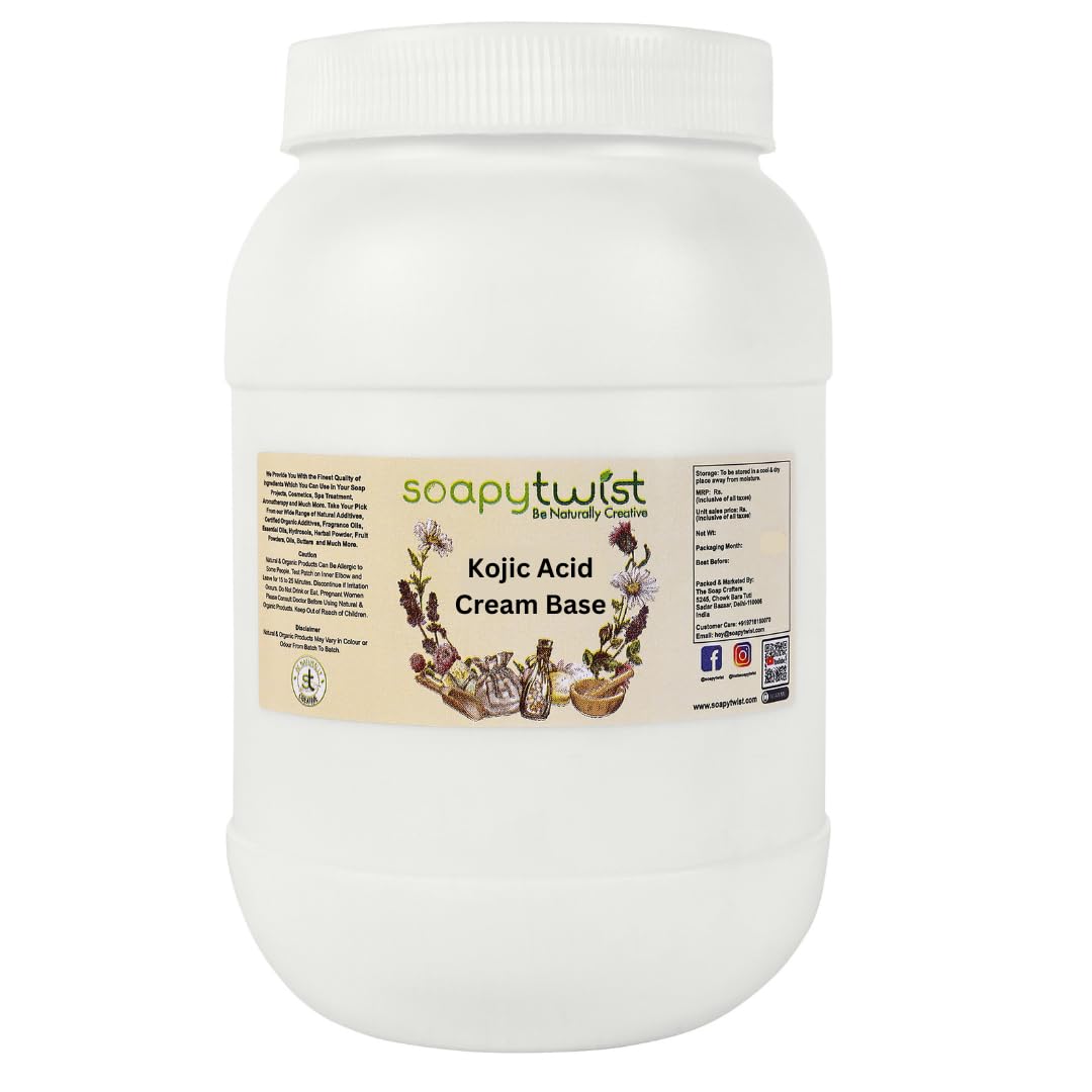 Soapy Twist Kojic Acid Cream base (300 grams) | Do-it-yourself Cream base | Paraben Free | Enriched with Oats Oil and Sesame Oil