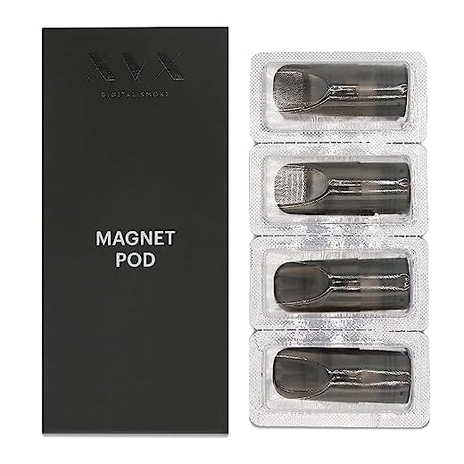XVX MAGNET POD REPLACEMENTS - 4 PACK - E CIGARETTE VAPE PEN REFILL - MESH COIL - 2ML TANK - REFILLABLE - COMPATIBLE WITH ALL E LIQUIDS