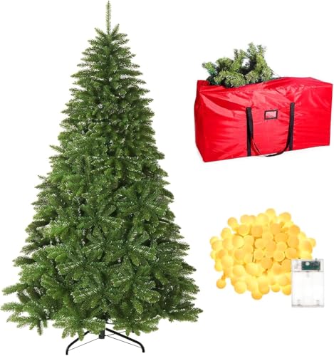 yazi クリスマスツリー 180cm 1000枝豪華増量 ヌードツリー 高級 高濃密度 自動開き設計 15ⅿのLEDライト付き クリスマス オーナメント おしゃれ クリスマス飾り 北欧 christmas tree 赤い防水収納袋付き