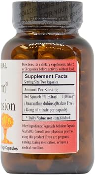 Barlowe's Herbal Elixirs OXYSTORM N.O. Explosion | Red Spinach Extract 9% | Natural Nitric Oxide Booster | 500mg Per Capsule | 60 Vegan Capsules | No Oxalates, Stearate-Free, Glass Bottled